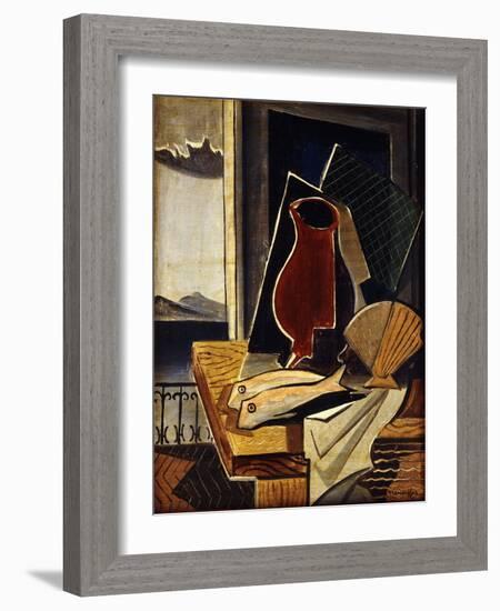 Table in Front of a Balcony; Table Devant Le Balcon, 1926-Louis Marcoussis-Framed Giclee Print