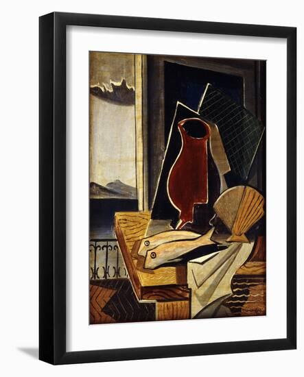 Table in Front of a Balcony; Table Devant Le Balcon, 1926-Louis Marcoussis-Framed Giclee Print