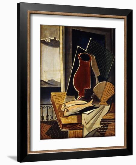Table in Front of a Balcony; Table Devant Le Balcon, 1926-Louis Marcoussis-Framed Giclee Print