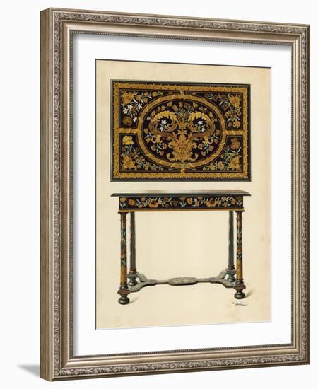 Table Inlaid with Marqueterie, Property of Lord Zouche of Haryngworth-Shirley Charles Llewellyn Slocombe-Framed Giclee Print