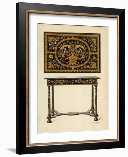 Table Inlaid with Marqueterie, Property of Lord Zouche of Haryngworth-Shirley Charles Llewellyn Slocombe-Framed Giclee Print