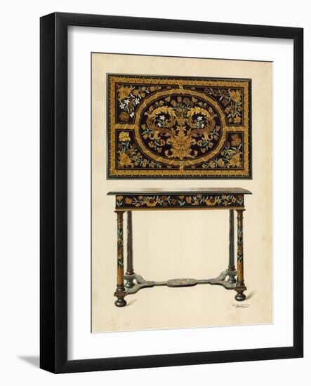 Table Inlaid with Marqueterie, Property of Lord Zouche of Haryngworth-Shirley Charles Llewellyn Slocombe-Framed Giclee Print