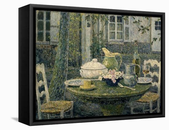 Table Laden for Spring-Henri Eugene Augustin Le Sidaner-Framed Premier Image Canvas