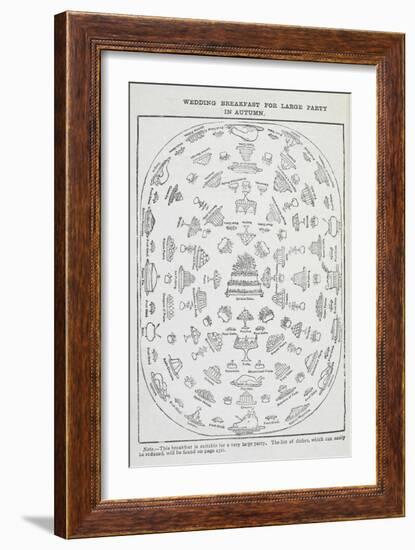 Table Layout For a Wedding Breakfast For a Large Party in Autumn-Isabella Beeton-Framed Giclee Print