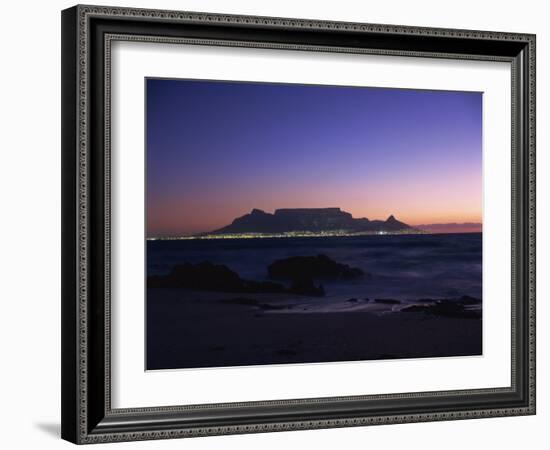 Table Mountain at Dusk, Cape Town, South Africa, Africa-Groenendijk Peter-Framed Photographic Print