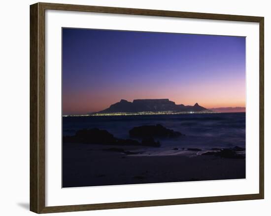 Table Mountain at Dusk, Cape Town, South Africa, Africa-Groenendijk Peter-Framed Photographic Print