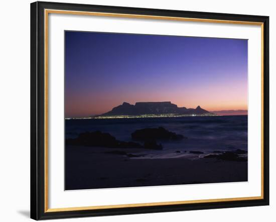 Table Mountain at Dusk, Cape Town, South Africa, Africa-Groenendijk Peter-Framed Photographic Print