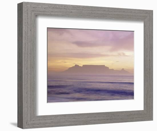 Table Mountain at Dusk, Cape Town, South Africa-Walter Bibikow-Framed Photographic Print