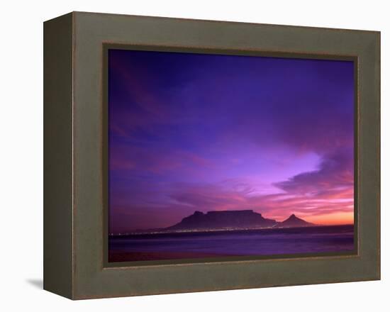 Table Mountain, Sunset, Cape Town, South Africa-Steve Vidler-Framed Premier Image Canvas