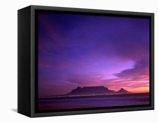 Table Mountain, Sunset, Cape Town, South Africa-Steve Vidler-Framed Premier Image Canvas