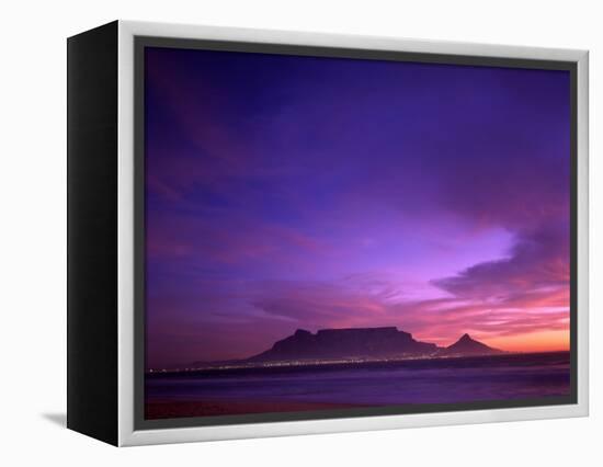 Table Mountain, Sunset, Cape Town, South Africa-Steve Vidler-Framed Premier Image Canvas