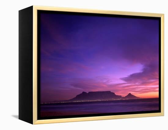 Table Mountain, Sunset, Cape Town, South Africa-Steve Vidler-Framed Premier Image Canvas