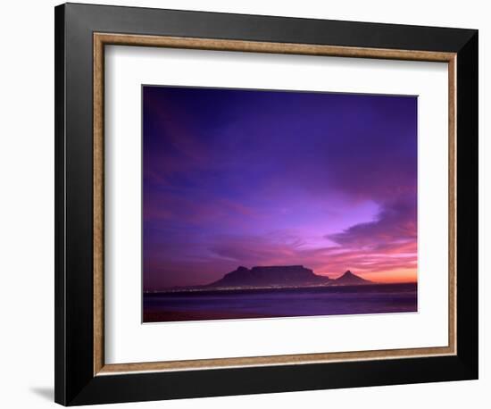 Table Mountain, Sunset, Cape Town, South Africa-Steve Vidler-Framed Photographic Print