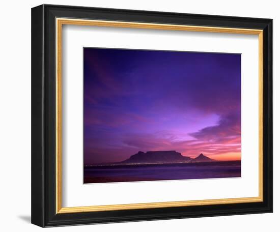 Table Mountain, Sunset, Cape Town, South Africa-Steve Vidler-Framed Photographic Print