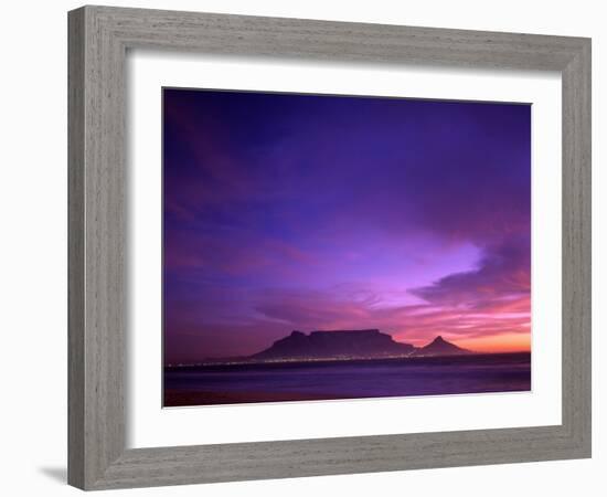 Table Mountain, Sunset, Cape Town, South Africa-Steve Vidler-Framed Photographic Print