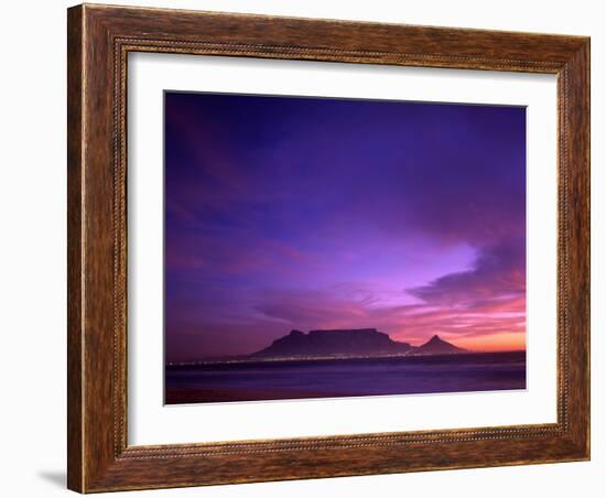 Table Mountain, Sunset, Cape Town, South Africa-Steve Vidler-Framed Photographic Print