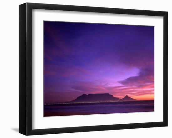 Table Mountain, Sunset, Cape Town, South Africa-Steve Vidler-Framed Photographic Print