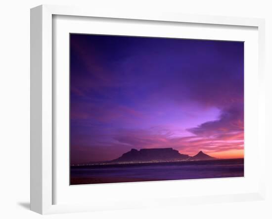 Table Mountain, Sunset, Cape Town, South Africa-Steve Vidler-Framed Photographic Print