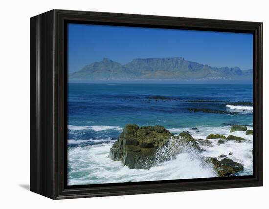 Table Mountain Viewed from Robben Island, Cape Town, South Africa-Amanda Hall-Framed Premier Image Canvas