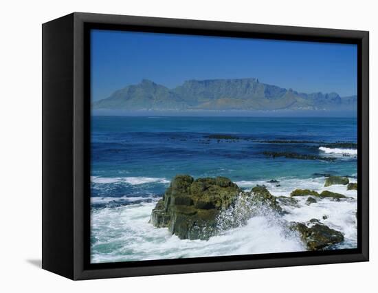 Table Mountain Viewed from Robben Island, Cape Town, South Africa-Amanda Hall-Framed Premier Image Canvas