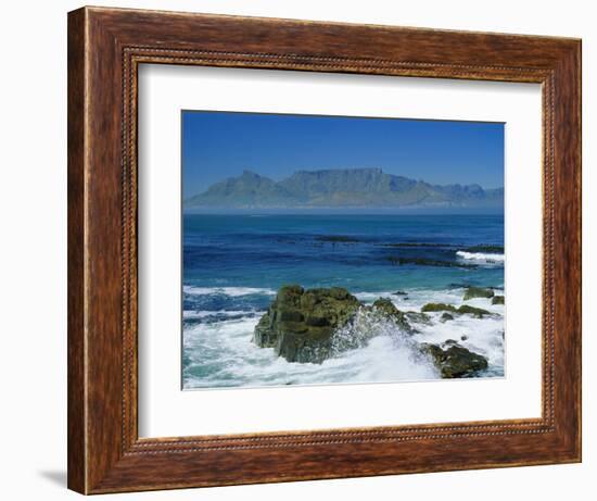 Table Mountain Viewed from Robben Island, Cape Town, South Africa-Amanda Hall-Framed Photographic Print