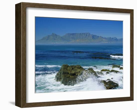 Table Mountain Viewed from Robben Island, Cape Town, South Africa-Amanda Hall-Framed Photographic Print