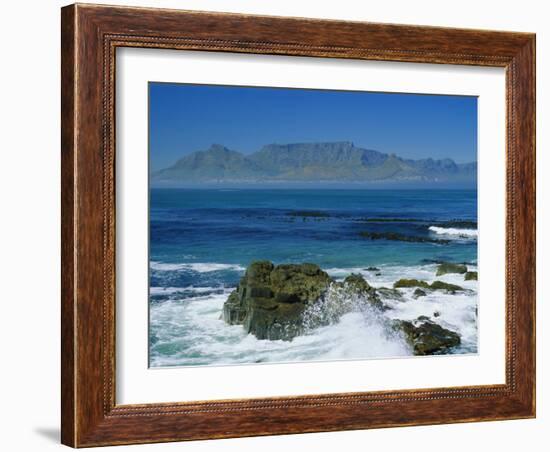 Table Mountain Viewed from Robben Island, Cape Town, South Africa-Amanda Hall-Framed Photographic Print