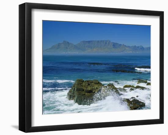 Table Mountain Viewed from Robben Island, Cape Town, South Africa-Amanda Hall-Framed Photographic Print