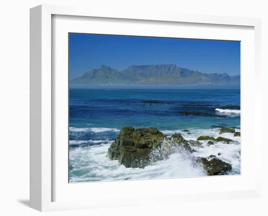 Table Mountain Viewed from Robben Island, Cape Town, South Africa-Amanda Hall-Framed Photographic Print