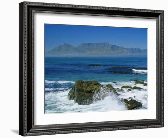 Table Mountain Viewed from Robben Island, Cape Town, South Africa-Amanda Hall-Framed Photographic Print