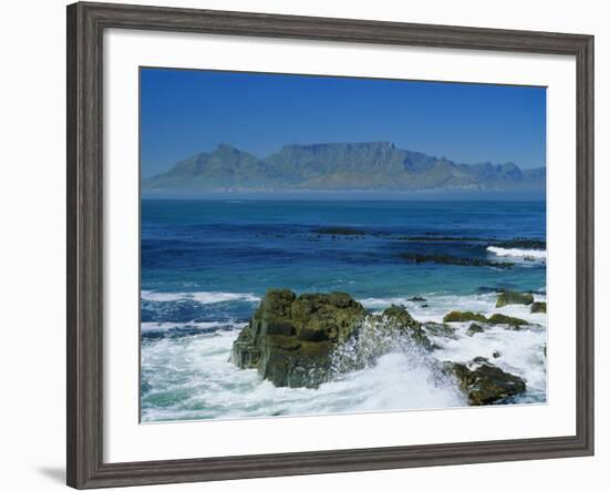 Table Mountain Viewed from Robben Island, Cape Town, South Africa-Amanda Hall-Framed Photographic Print