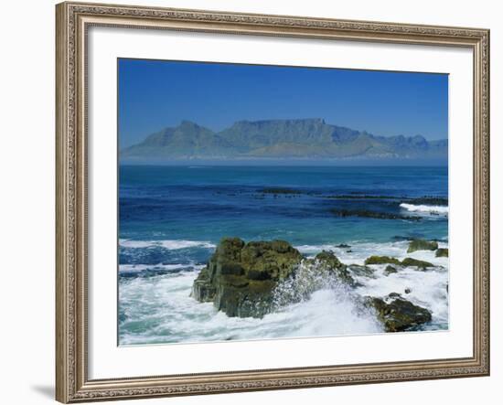 Table Mountain Viewed from Robben Island, Cape Town, South Africa-Amanda Hall-Framed Photographic Print