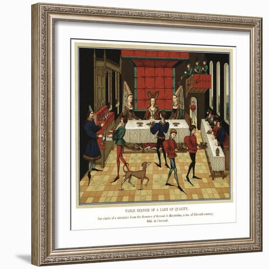 Table Service of a Lady of Quality, 15th Century-null-Framed Giclee Print