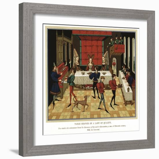 Table Service of a Lady of Quality, 15th Century-null-Framed Giclee Print