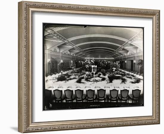 Table Set for a Banquet at the Ritz-Carlton Hotel, 1913-Byron Company-Framed Giclee Print