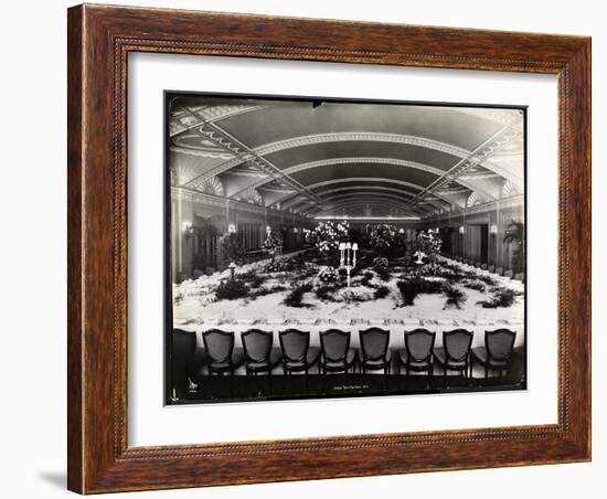 Table Set for a Banquet at the Ritz-Carlton Hotel, 1913-Byron Company-Framed Giclee Print