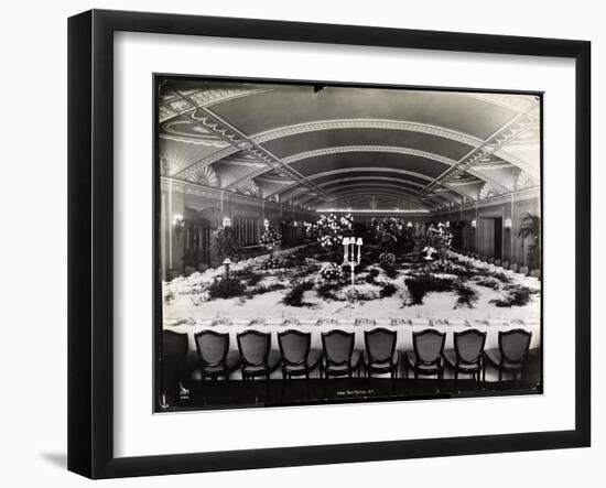 Table Set for a Banquet at the Ritz-Carlton Hotel, 1913-Byron Company-Framed Giclee Print