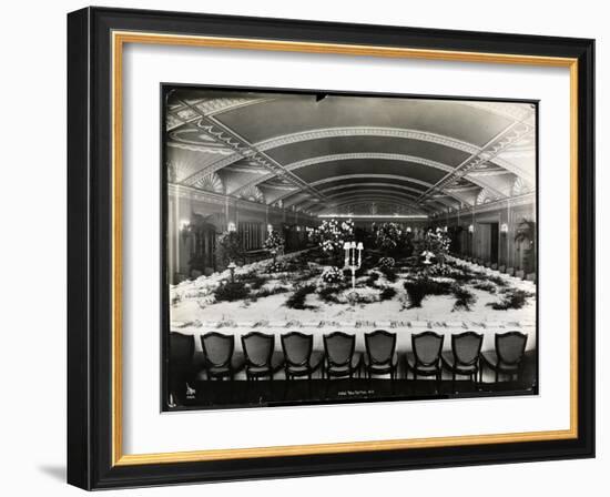 Table Set for a Banquet at the Ritz-Carlton Hotel, 1913-Byron Company-Framed Giclee Print