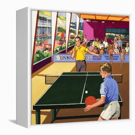 Table Tennis Players-null-Framed Premier Image Canvas
