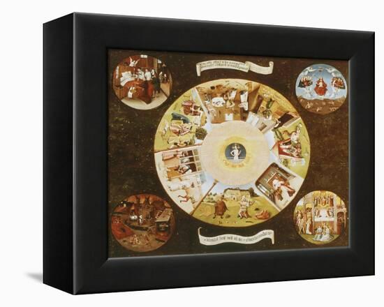 Table-Top with the Seven Deadly Sins-Hieronymus Bosch-Framed Premier Image Canvas