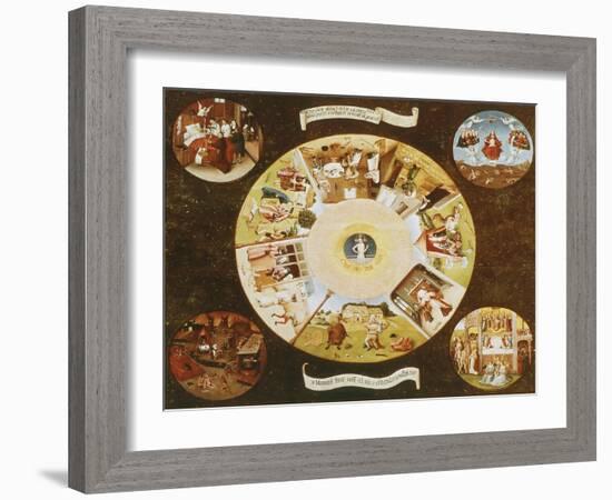 Table-Top with the Seven Deadly Sins-Hieronymus Bosch-Framed Giclee Print