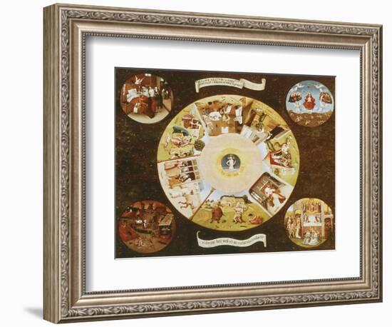 Table-Top with the Seven Deadly Sins-Hieronymus Bosch-Framed Premium Giclee Print