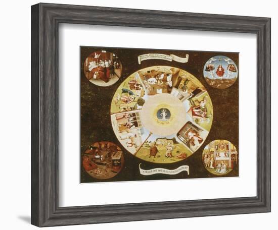 Table-Top with the Seven Deadly Sins-Hieronymus Bosch-Framed Premium Giclee Print