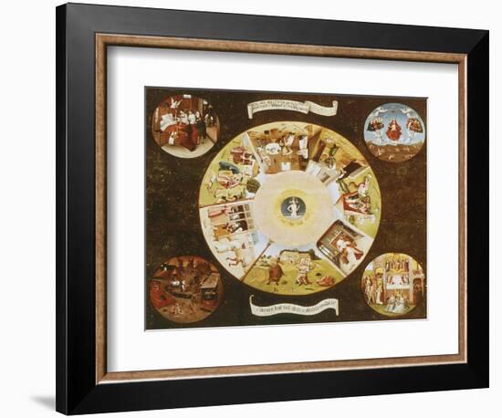 Table-Top with the Seven Deadly Sins-Hieronymus Bosch-Framed Premium Giclee Print