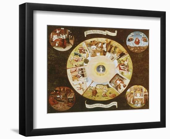 Table-Top with the Seven Deadly Sins-Hieronymus Bosch-Framed Premium Giclee Print
