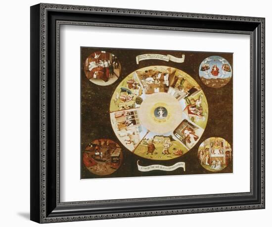 Table-Top with the Seven Deadly Sins-Hieronymus Bosch-Framed Premium Giclee Print