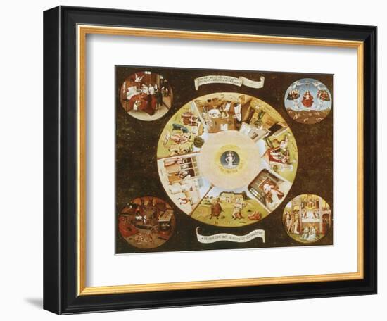 Table-Top with the Seven Deadly Sins-Hieronymus Bosch-Framed Premium Giclee Print