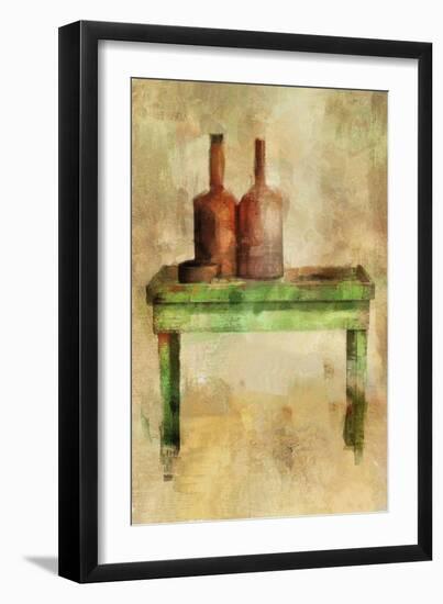 Table with Bottles-Mark Gordon-Framed Premium Giclee Print