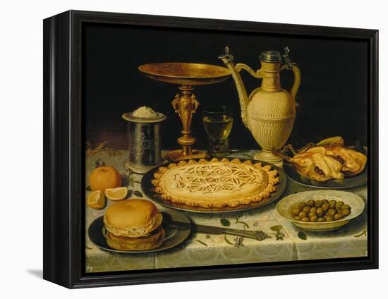 Table with Cakes, Chicken and Olives-Clara Peeters-Framed Premier Image Canvas