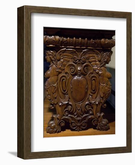 Table with Carved Pedestal Legs, Italy, 16th-17th Century-null-Framed Giclee Print